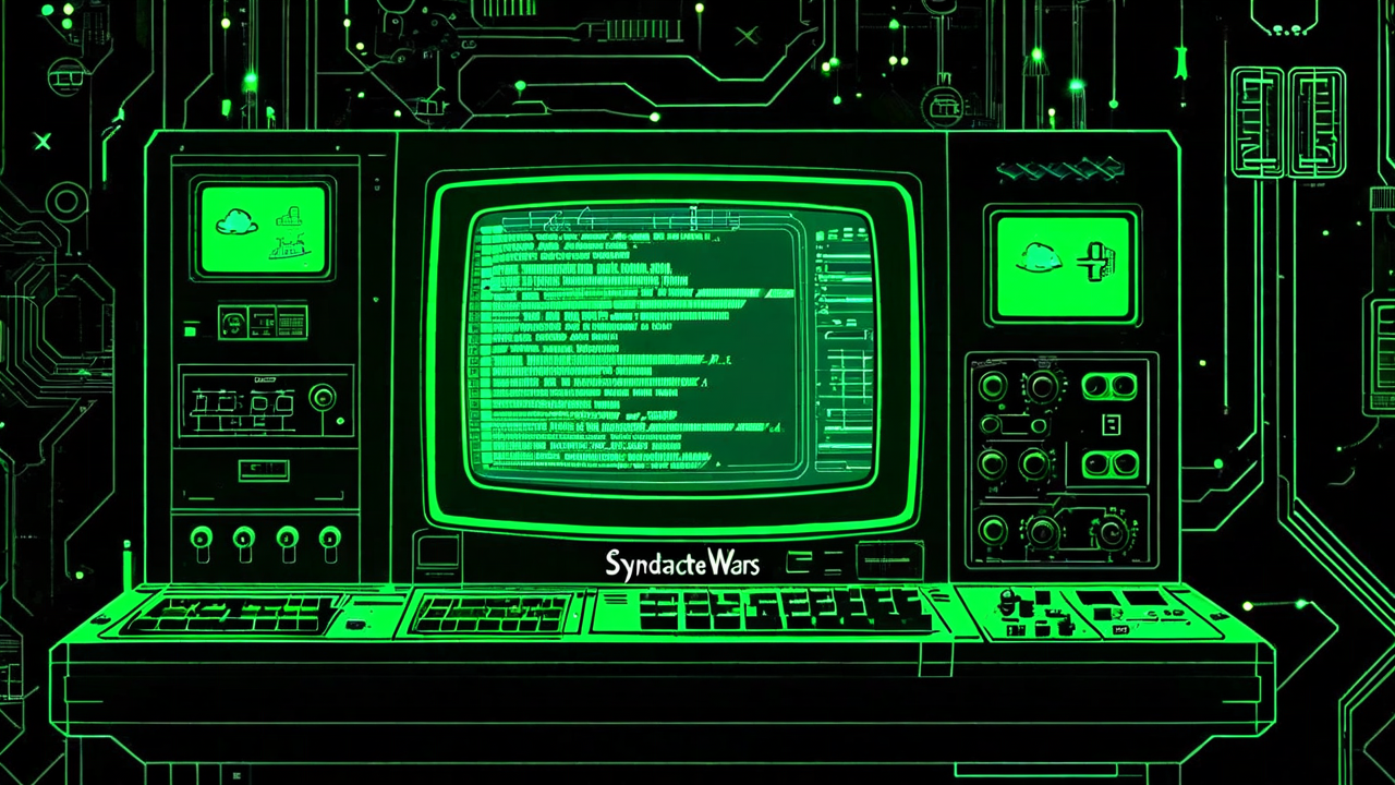 Abstract cyberpunk visualization of agent deployment pipeline